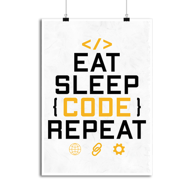 Affiche eat sleep code repeat