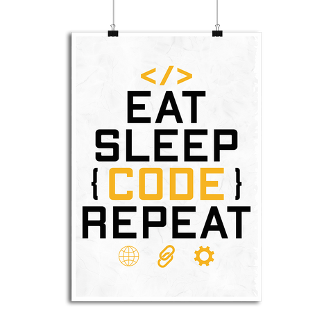 Affiche eat sleep code repeat