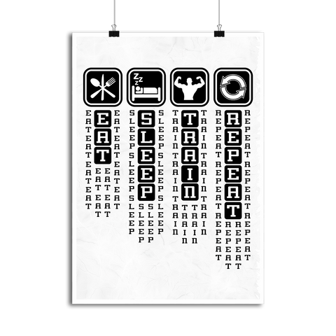 Affiche eat sleep train repeat