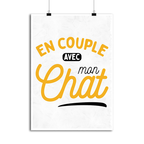 Affiche en couple avec mon chat
