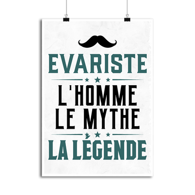 Affiche evariste l'homme le mythe la légende