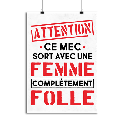 Affiche femme complètement folle