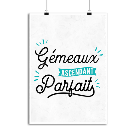 Affiche gémeaux ascendant parfait