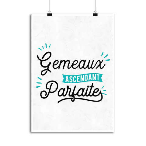 Affiche gémeaux ascendant parfaite