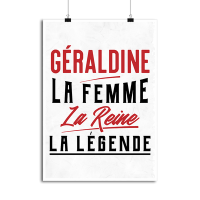 Affiche géraldine la femme la reine la légende