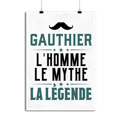 Affiche gauthier l'homme le mythe la légende