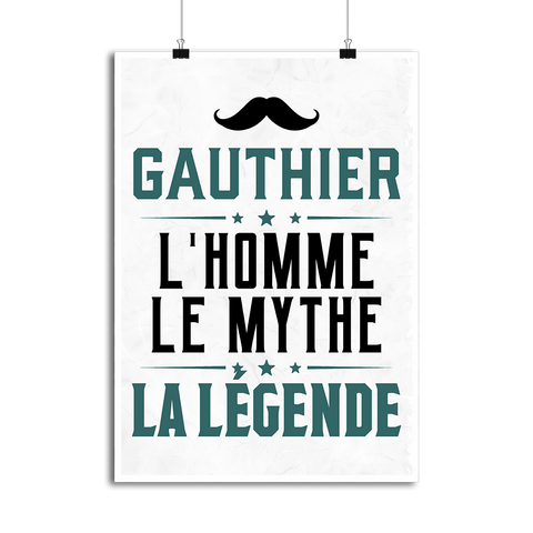 Affiche gauthier l'homme le mythe la légende