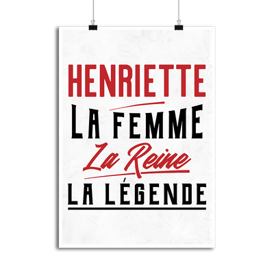 Affiche henriette la femme la reine la légende