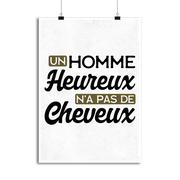 Affiche heureux sans cheveux