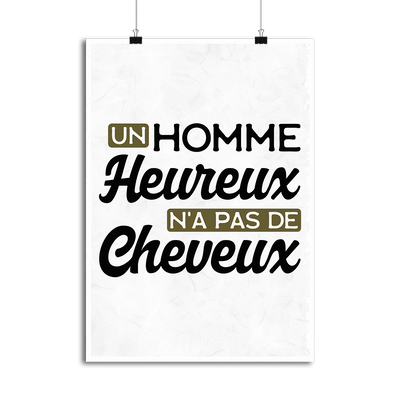 Affiche heureux sans cheveux
