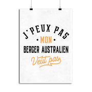 Affiche j peux pas berger australien