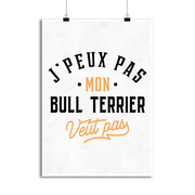 Affiche j peux pas bull terrier