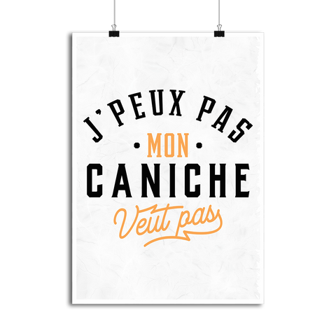 Affiche j peux pas caniche