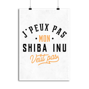 Affiche j peux pas shiba inu