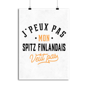 Affiche j peux pas spitz finlandais