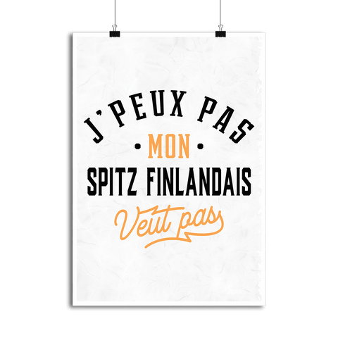 Affiche j peux pas spitz finlandais