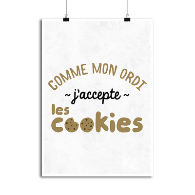 Affiche j'accepte les cookies