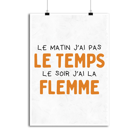 Affiche j'ai la flemme
