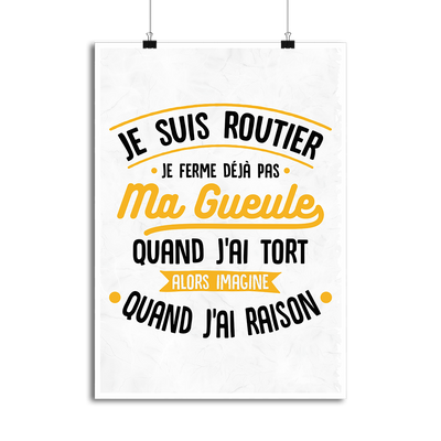 Affiche j'ai raison je suis routier