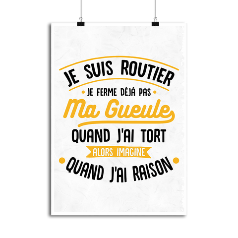 Affiche j'ai raison je suis routier