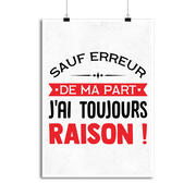 Affiche j'ai toujours raison