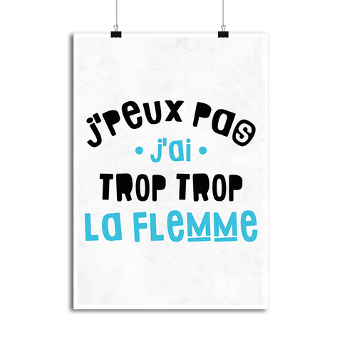 Affiche j'ai trop trop la flemme