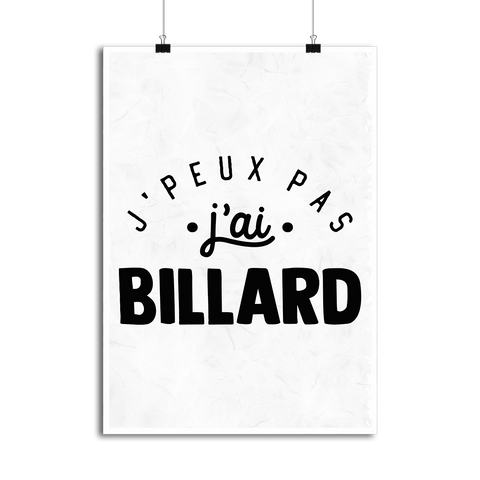 Affiche j'peux pas j'ai billard 2