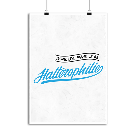 Affiche j'peux pas j'ai haltérophilie