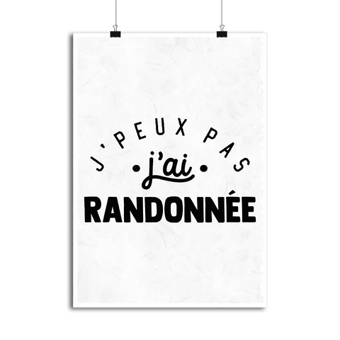 Affiche j'peux pas j'ai randonnée 2