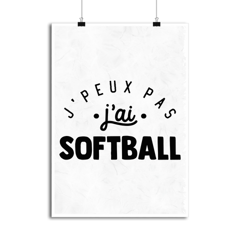 Affiche j'peux pas j'ai softball 2