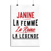 Affiche janine la femme la reine la légende