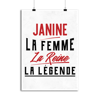 Affiche janine la femme la reine la légende