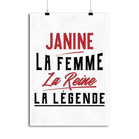 Affiche janine la femme la reine la légende