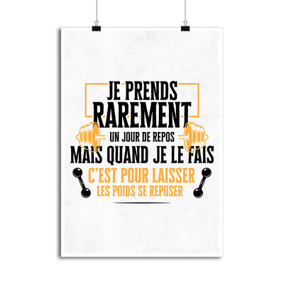 Affiche je laisse les poids se reposer