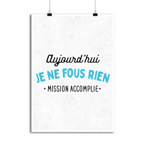 Affiche je ne fous rien