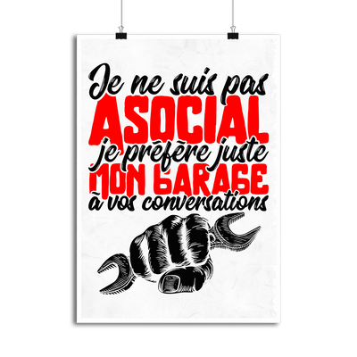 Affiche je préfère mon garage