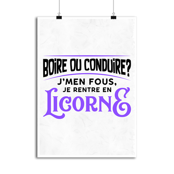 Affiche je rentre en licorne