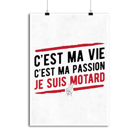 Affiche je suis motard