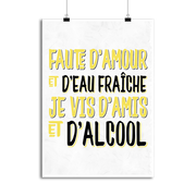 Affiche je vis d'amis et d'alcool
