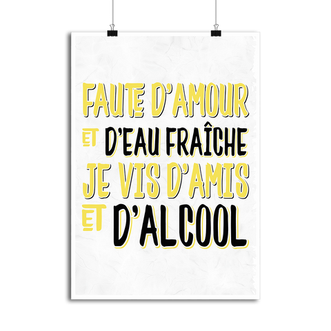 Affiche je vis d'amis et d'alcool