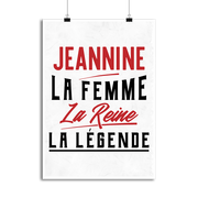 Affiche jeannine la femme la reine la légende
