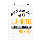 Affiche jouer de la clarinette et ignorer le monde