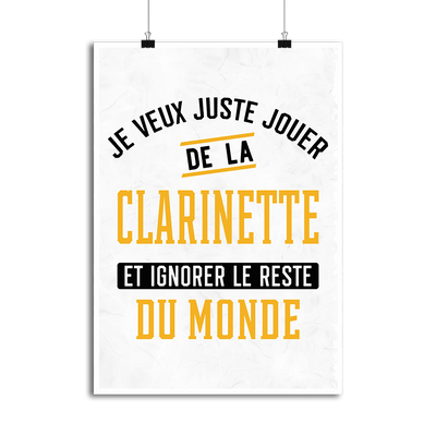 Affiche jouer de la clarinette et ignorer le monde