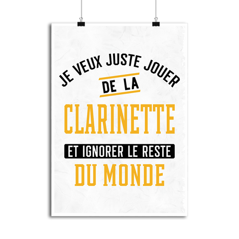 Affiche jouer de la clarinette et ignorer le monde