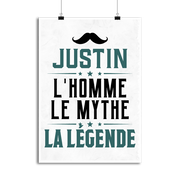Affiche justin l'homme le mythe la légende