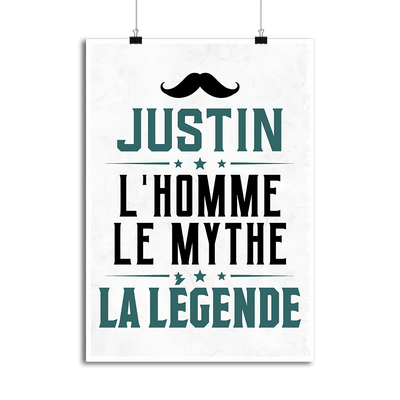 Affiche justin l'homme le mythe la légende