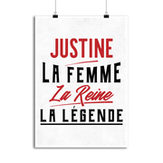 Affiche justine la femme la reine la légende