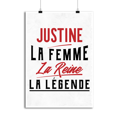 Affiche justine la femme la reine la légende