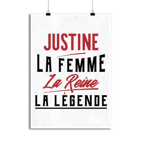 Affiche justine la femme la reine la légende