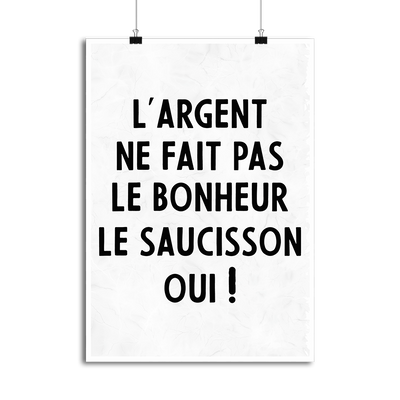 Affiche l'argent ne fait pas le bonheur